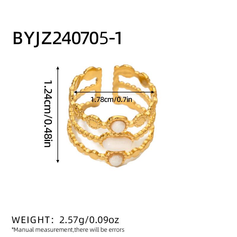 Bague émeraude en acier inoxydable pour femme, pierre naturelle, tendance atmosphérique rétro, ouverture réglable, matiques Boho
