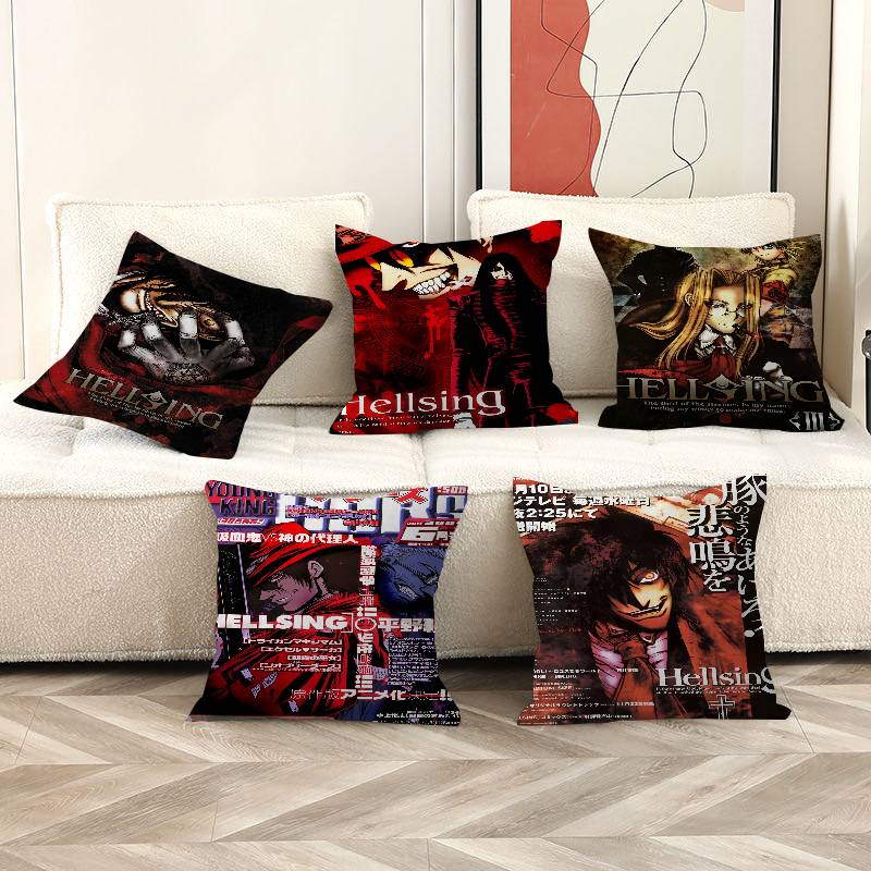 Anime H-Hellsing Pillow Gift Home Office Decoration Bedroom Sofa Car Cushion Cover Case 45x45