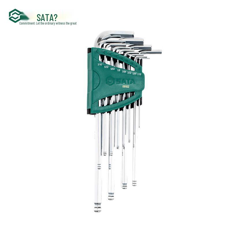 SATA 12-Piece Imperial Extra Long Ball End L-Type Hex Key Wrench Set