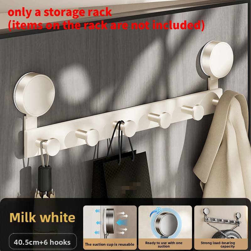 Suction Cup Door Hook Organizer With Strong Adhesive For Home Storage And Hanging Clothes