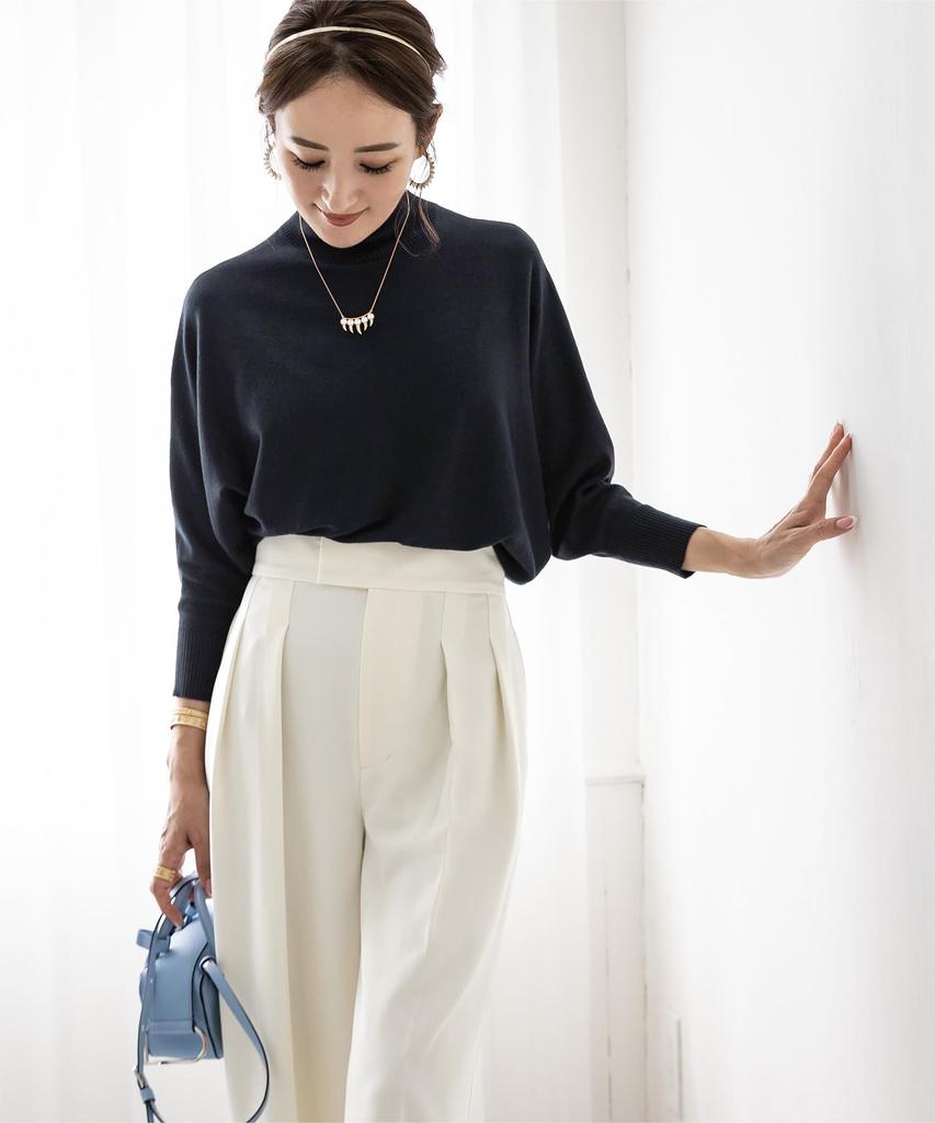 Yours BCXU1491 High Neck Dolman Sleeve Size L Women's Knit, Navy,