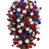 Artificial Red White Blue Flowers, Patriotic Hanging Flowers, UV Resistant Artificial Morning Glory Flowers, Fake Greenery Garland for Home Porch Yard