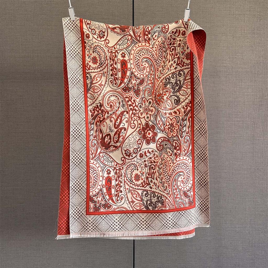 New Versatile Cashew Nut Flower Jacquard Scarf Women's Fashion Temperament Neck Protection and Warm Scarf Multifunctional Shawl