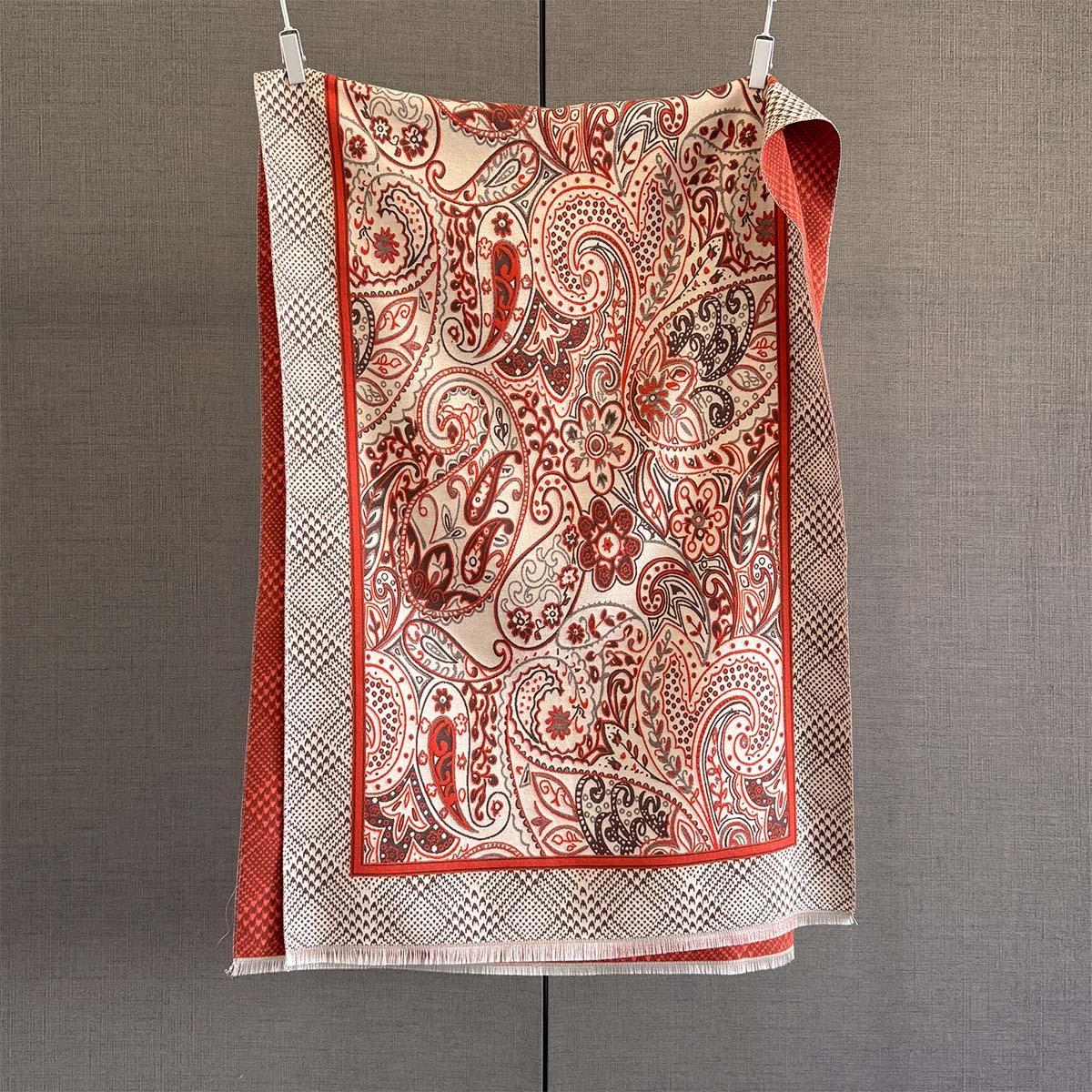 

New Versatile Cashew Nut Flower Jacquard Scarf Women s Fashion Temperament Neck Protection and Warm Scarf Multifunctional Shawl 65*192cm