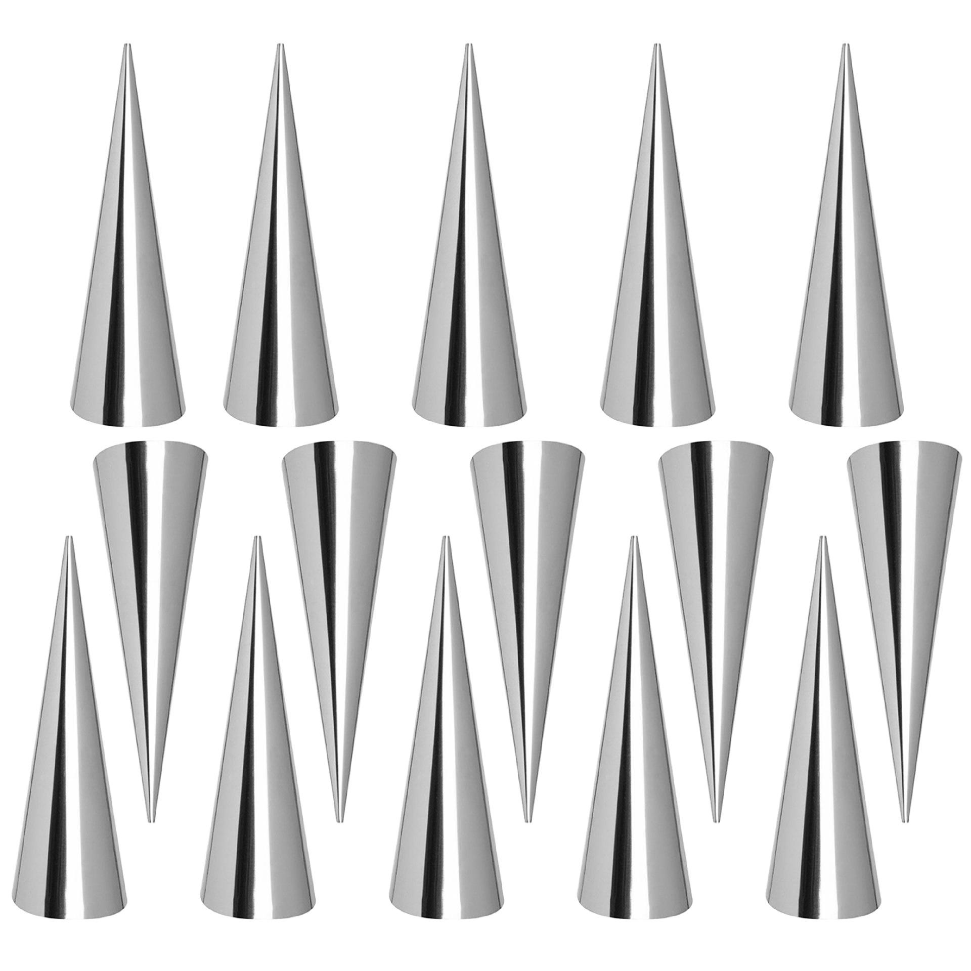 

Формы из нержавеющей стали для круассанов и выпечки - Конусы для выпечки рожков с кремом 15 small cones серебряный