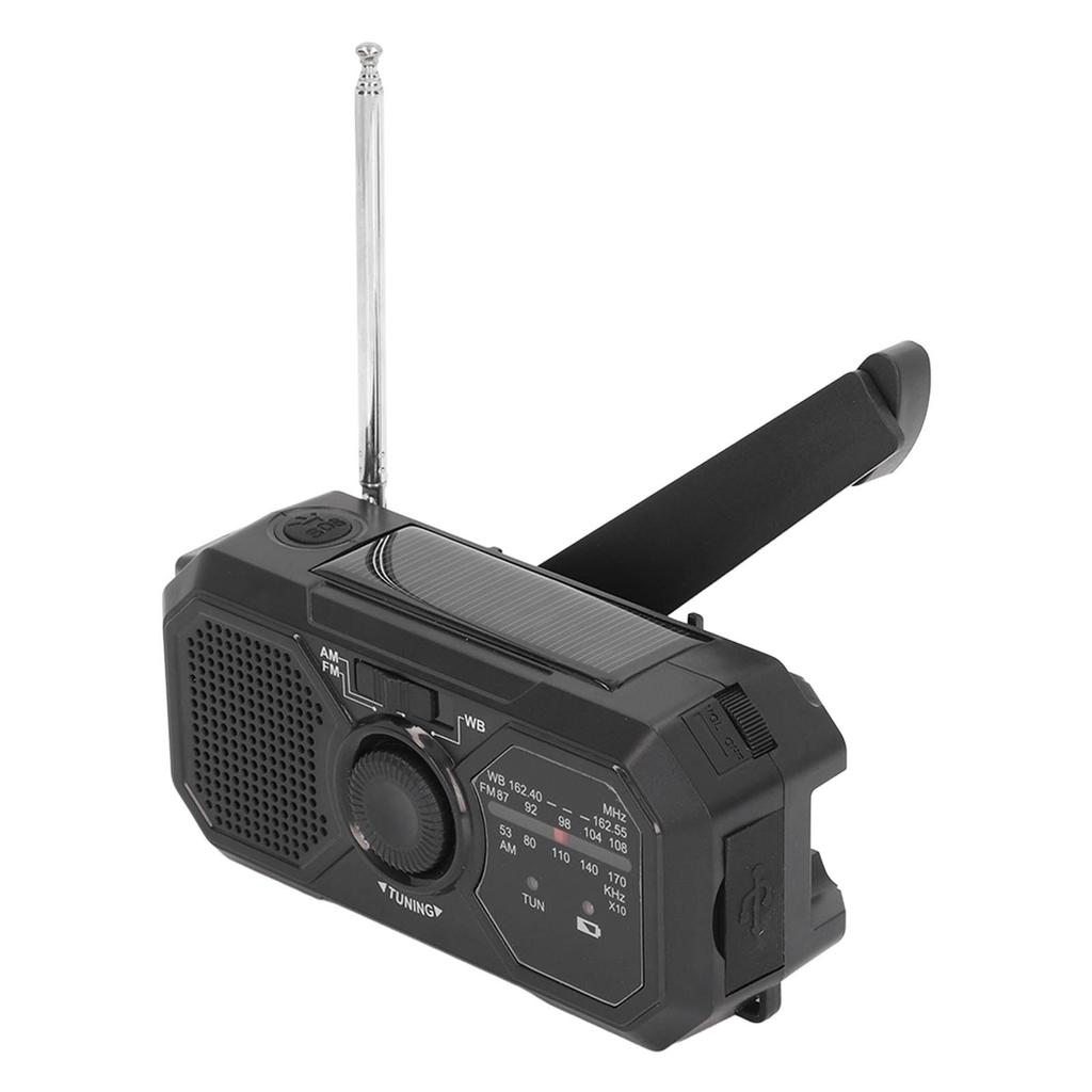 Solar Hand Crank Radio NOAA Portable Multifunctional Hand Crank Weather Emergency Radio for Outdoor