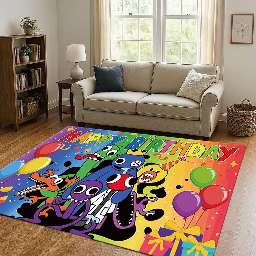 HD R-Rainbow Friends Game Cartoon Living Room Non-Slip Area Rug Carpet for Bedroom Playroom Sofa,Easy Clean Home Decor Doormat 40cm x 60cm
