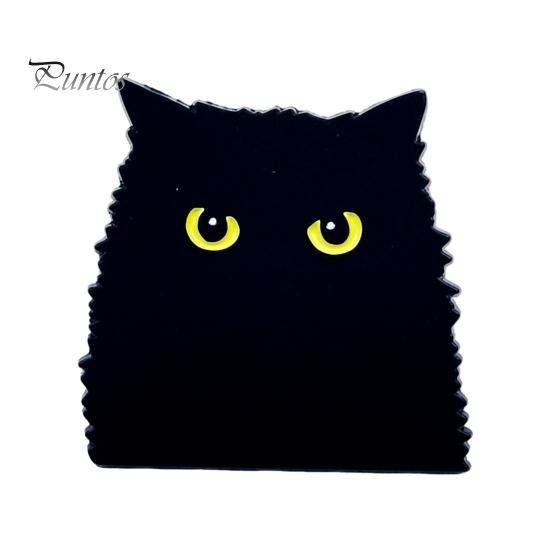 Animal Lapel Pin Cartoon Black Cat Brooch Pin, Enamel for Canvas Bags Men Women, Decorative Badge Clothing Scarves Sweaters Metal Jackets Pins