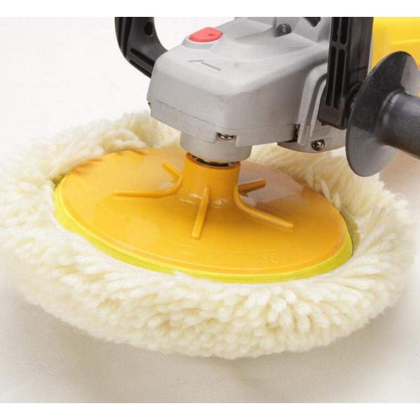 Wool Buffing Pad,2 Pack 7" Car Polishing Pad With Hook And Loop For Cleaning & Cutting,Polishing,100% Wool Sheepskin Material,Durable And Soft