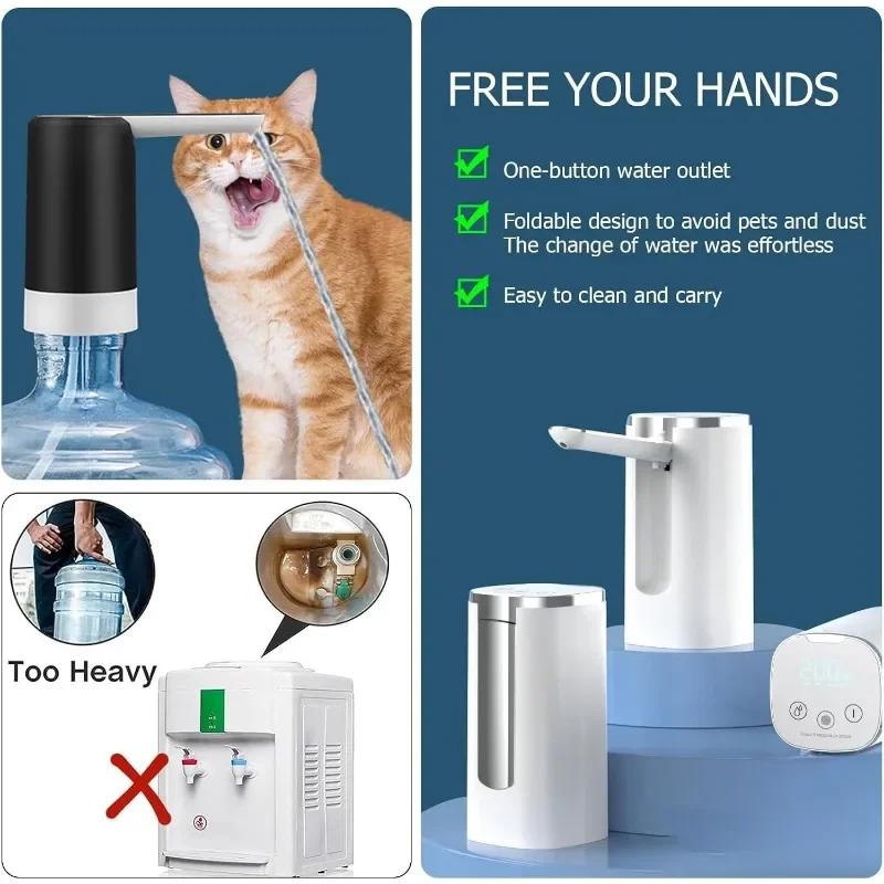 Drinking Water Pump Electric Liquor Pump Adjustable Water Bottle Pump Portable Smart Quantitative Alcohol Dispenser for Camp