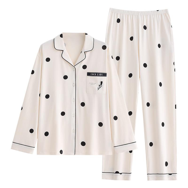 Pajamas Women'S Pure Cotton Long-Sleeved Women'S Autumn And Winter Thin Large-Size Autumn Loungewear