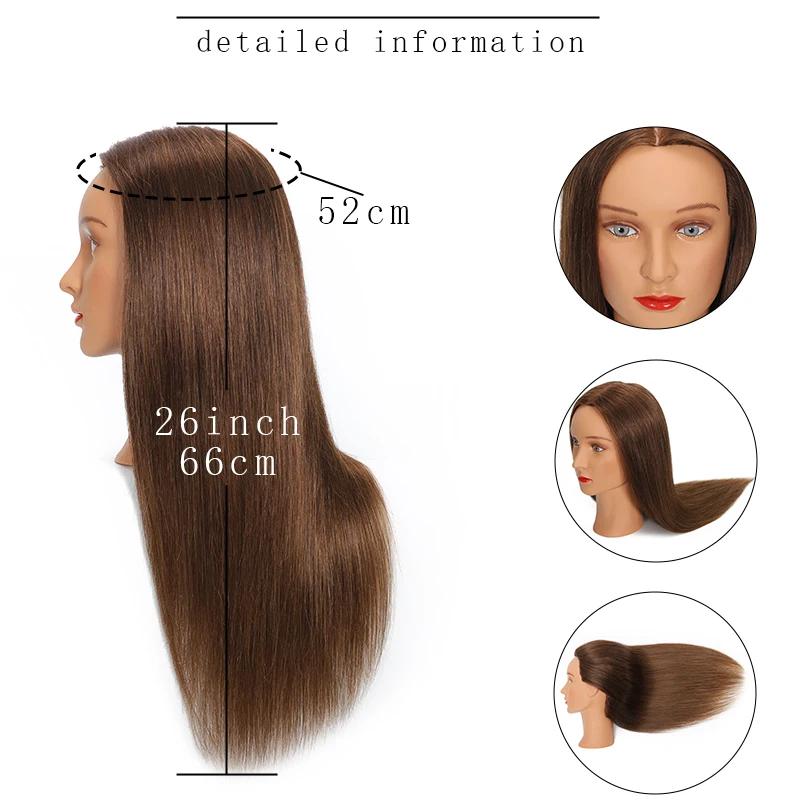 100% Real Hair Mannequin Head With Human Hair Hairdresser Cosmetology Mannequin Manikin Training Practice Styling Doll Head