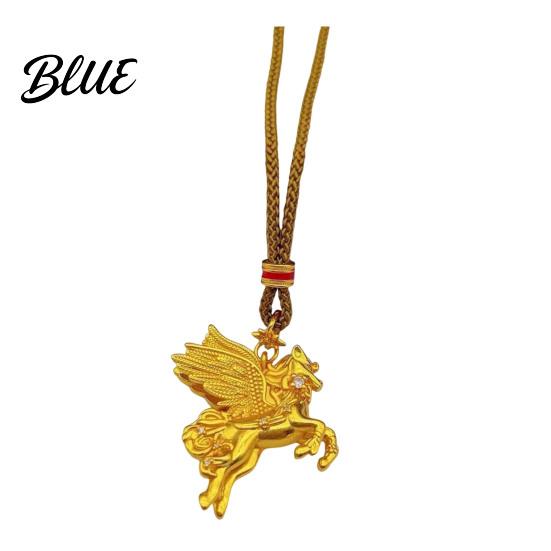 Pegasus Pendant Necklace Gold Tone Winged Horse Mythological Symbol of