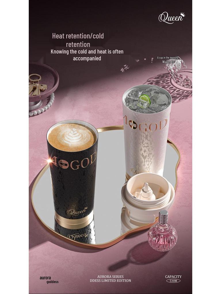 Goddess Ceramic 316 Insulated Coffee/Water Gift Cup with Straw