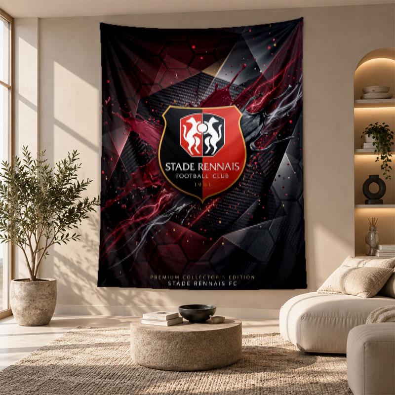 Decorative Tapestry,Stade Rennais FC Printed Wall Art, Lightweight Wall Hanging For Bedroom Background