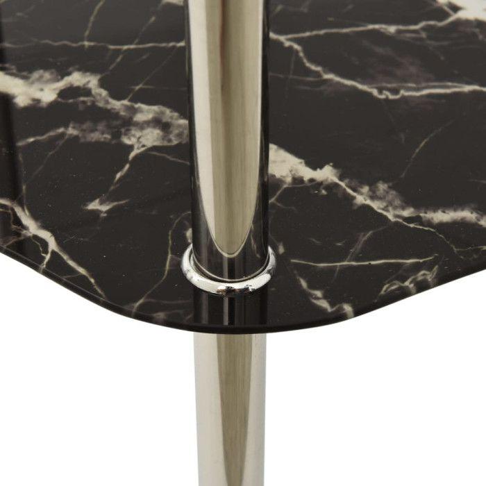 VidaXL Table 2 niveaux Transparent et noir 38x38x50 cm Verre trempé 322792