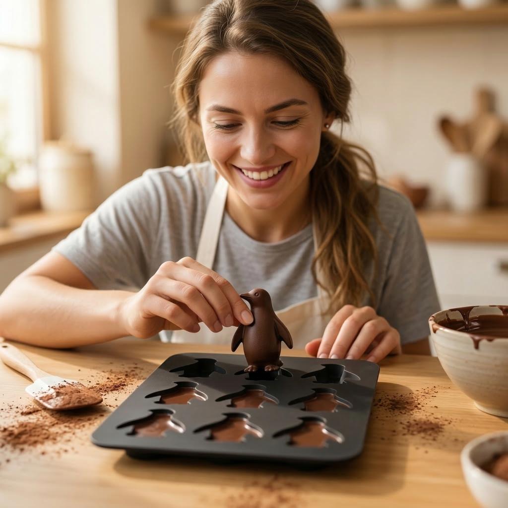 Tiere Eiswürfelform - Meerestiere Schildkröte, Delfine, Pinguine, Silikonform zum Backen Muffin Kuchen, Schokolade, Süßigkeiten, Seife