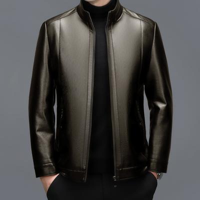 Casual Loose Men's Winter Thickened Leather Jacket Leather Daddy Leather Jacket