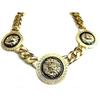 Testa di Leone Dorata Catena Dorata Collana a Pettorina Ciondolo Choker Leone Gioielli