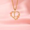 Trendy Luxury Heart and Flower Pendant Necklace for Women