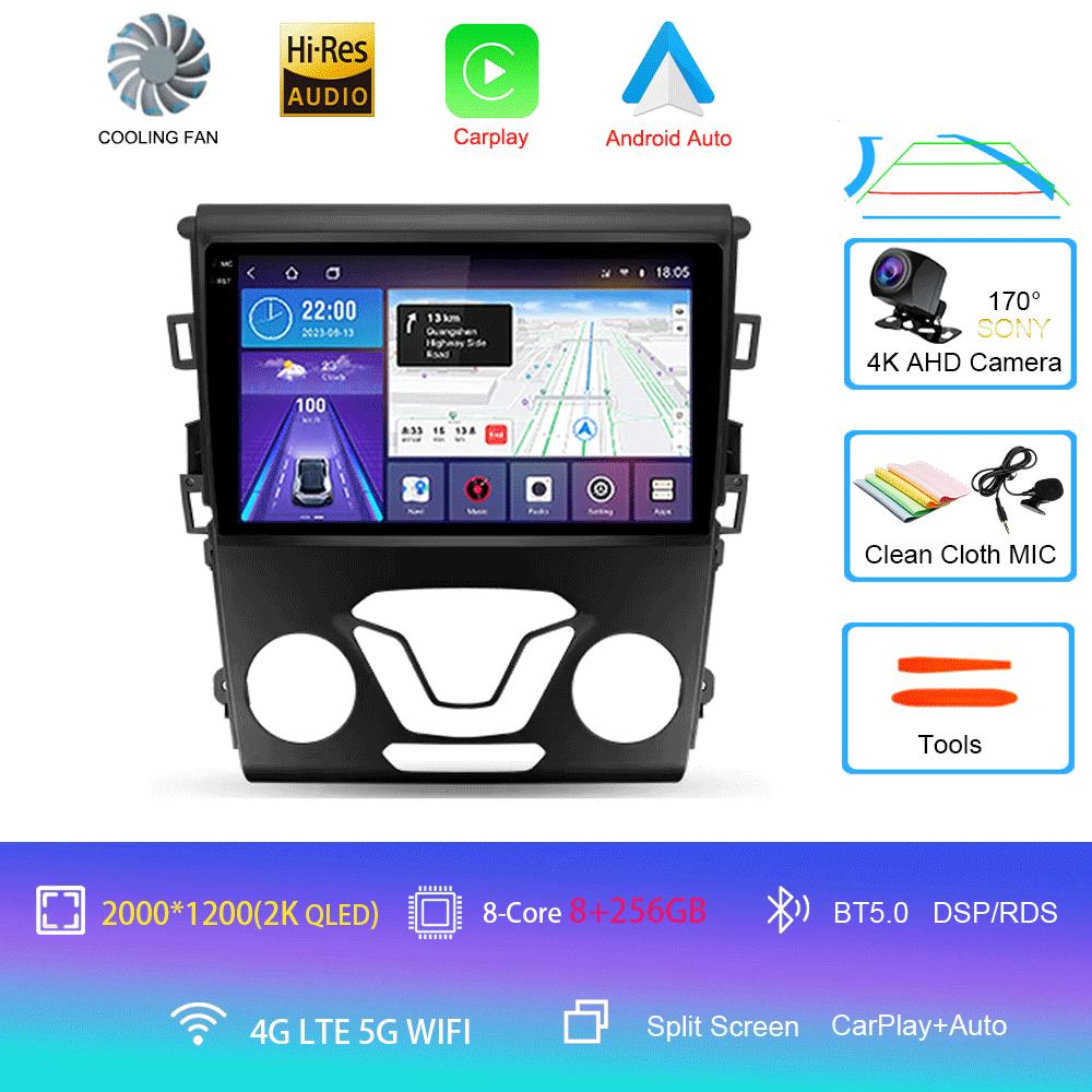 Car Radio Android 14 Carplay Auto 4G WIFI GPS For Ford Mondeo 5 Fusion 2012-2019 Multimedia Player Video Stereo Head Unit 2din