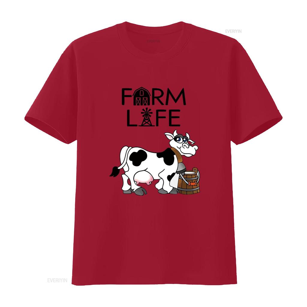 FARM LIFE Casual Womens T Shirt White vintage Washed homme graphic Stretched designer clothes streetwear Slightly Stylish