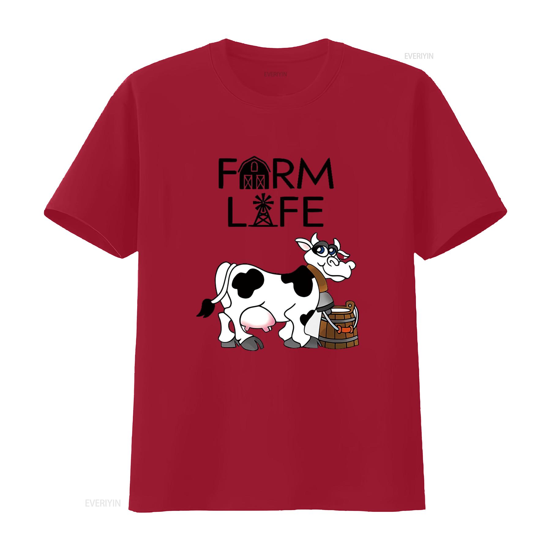 

FARM LIFE Casual Womens T Shirt White vintage Washed homme graphic Stretched designer clothes streetwear Slightly Stylish S