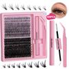 Natural Lash Clusters Kit Fluffy Individual Lashes C Curl Cluster Eyelash Extensions Diy Fluffy Dense Lash Extension Kit
