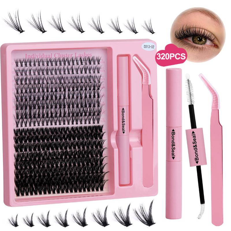 Natural Lash Clusters Kit Fluffy Individual Lashes C Curl Cluster Eyelash Extensions Diy Fluffy Dense Lash Extension Kit