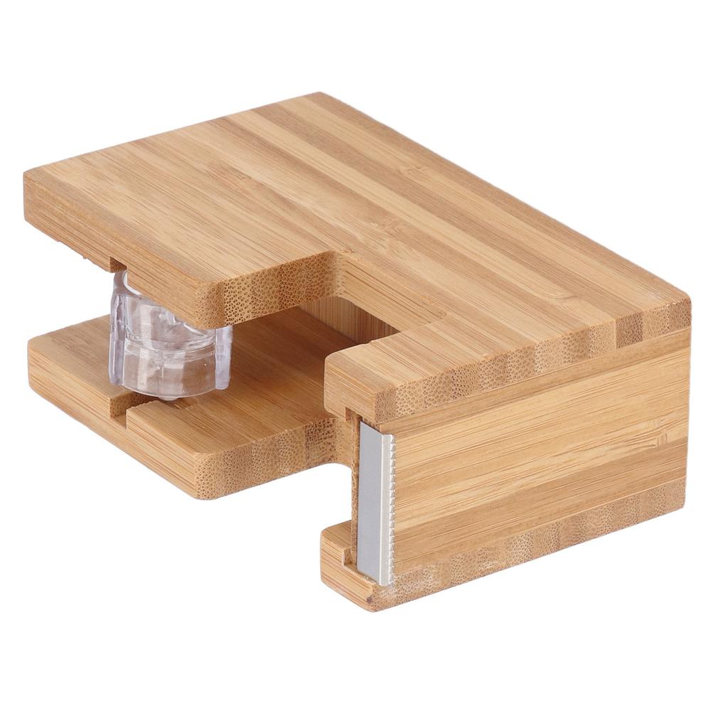 Desktop Tape Dispenser Bamboo Wood Tape Cutter Holder Adhesive Roll Base Stationery Tool