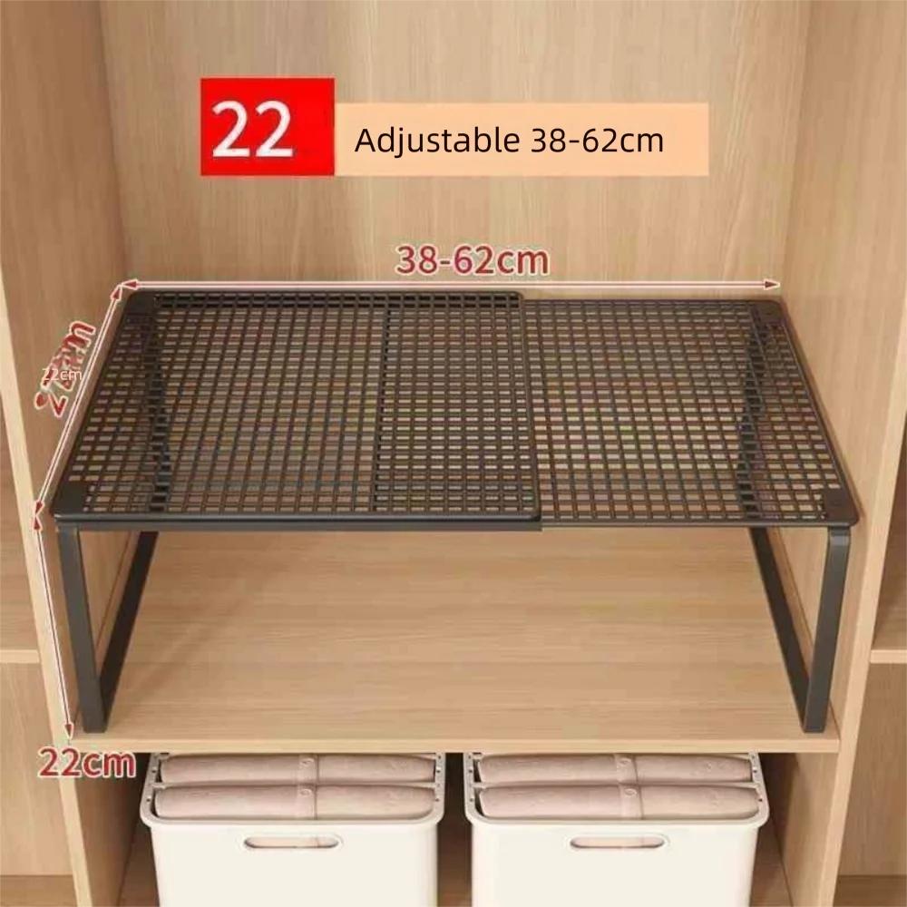 DIY Metal Closet Shelf Adjustable   Wardrobe Organizer Expandable Retractable Stackable Shelves Bathroom