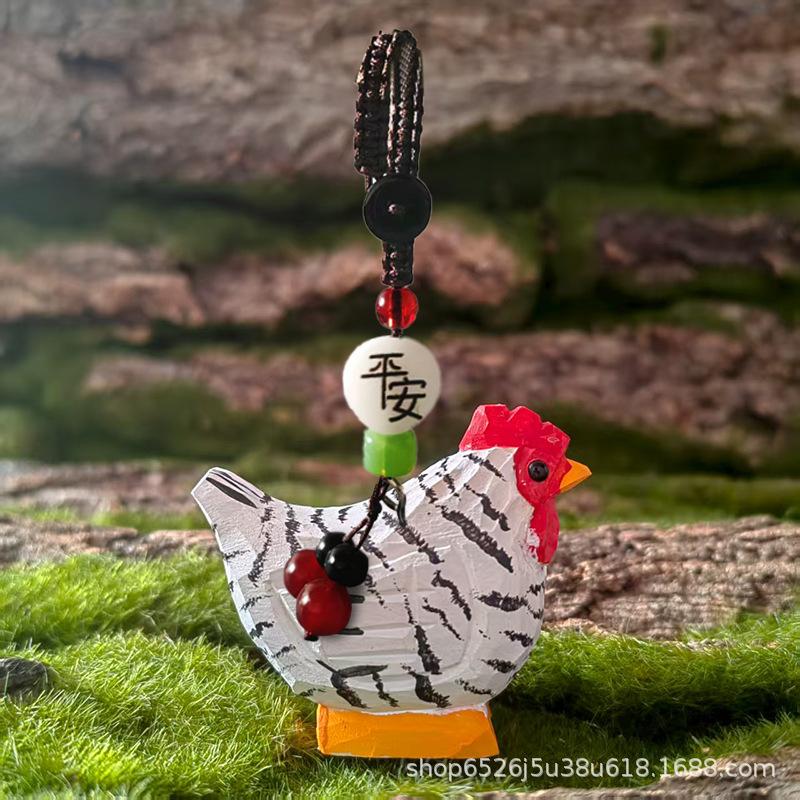 Ręcznie Rzeźbiona Drewniana Figurka Dekoracyjna Statuetka Koguta Wystrój Domu Rzeźba z Drewna Rzeźba Zwierzęca prezent urodzinowy dla przyjaciela rodziny