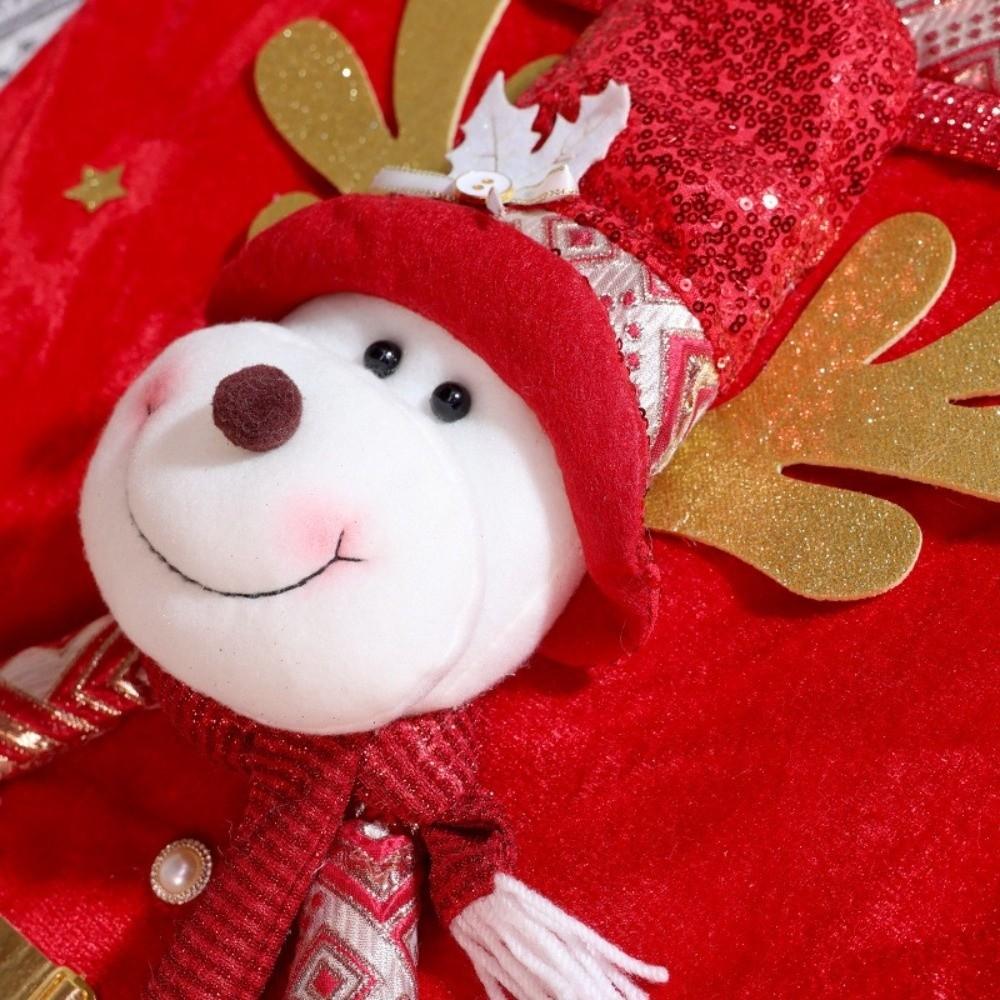 Soft Christmas Chair Cover Cartoon Chair Back Decor Xmas Dinner Chair Seat Cover  Restaurant