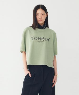 STUDIO TOMBOY Tomboy Lettering Crop Short Sleeve T-Shirt_Light Khaki 9176322972