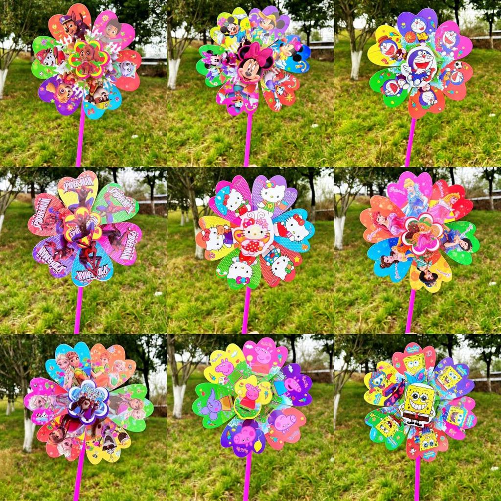 Kolorowy wiatraczek anime - dekoracja zewnętrzna do malowniczych miejsc - bestsellerowa ręczna zabawka wiatraczek