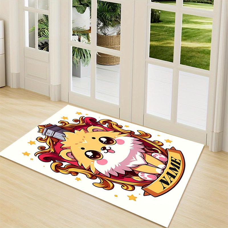 Custom Name Gryffindor Pride Fire Carpet Rug Customizable Soft Washable Anti-Slip Home Living Room Sofa Mats Personalized Rug. 090985
