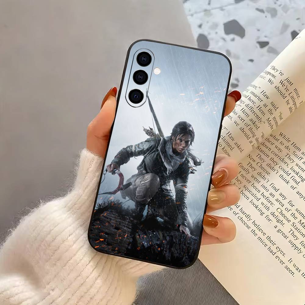 Cool girl T-Tomb R-Raider-TR Phone Case For Samsung Galaxy A73,A72,A71,A70,A53,A52,A51,Others Soft Black Cover