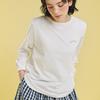CHIQUITA Ribbed Sleeve T-Shirt (Cotton) Ivory 241602Siv