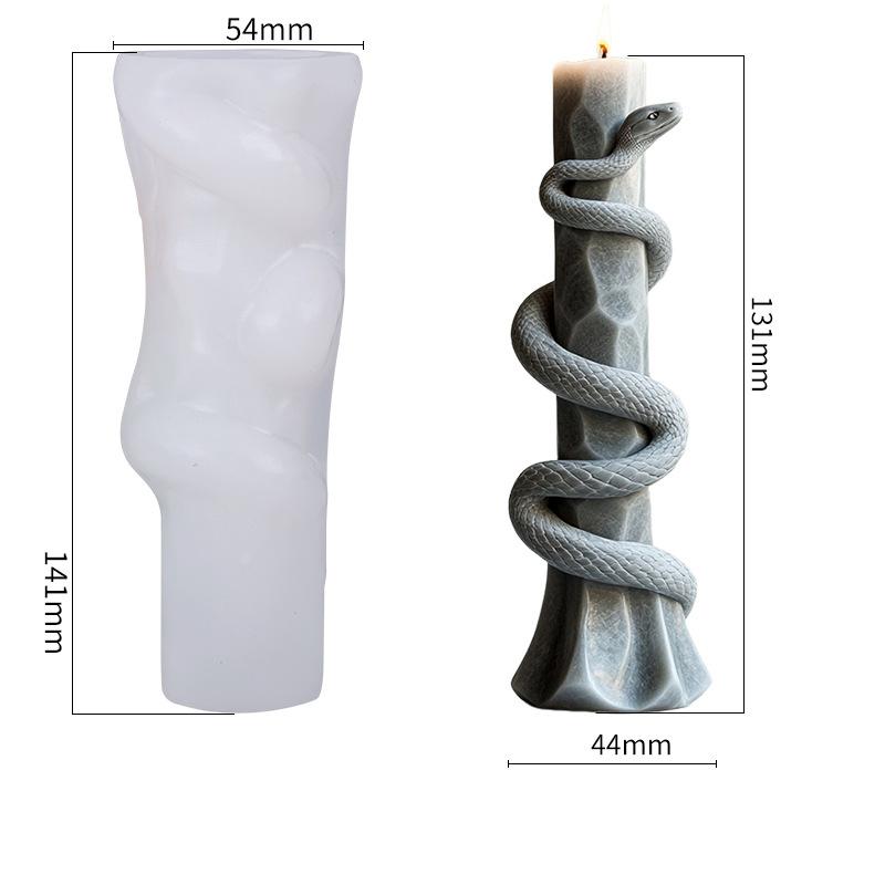 Silikonová forma na aromaterapeutickou svíčku ve tvaru hada DIY difuzní sádra Halloweenský dárek Silikonová forma Sváteční dárek