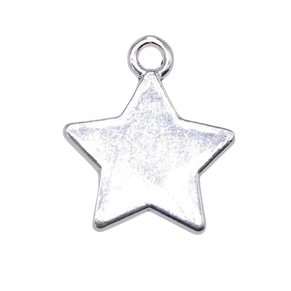 Nested Star Charms Multi Color Alloy Pendants For Double Star Themed Jewelry
