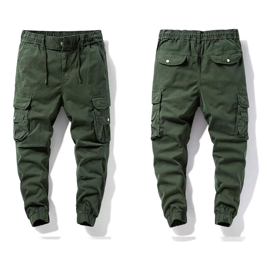 SUNDAY ROSE Militär Cargo Enfärgade Taktiska Skinny Långa Arbetsbyxor med och Alla Storlekar Armégrön Herrbyxor, Bomull, Byxor, Fickor med Dragkedja,