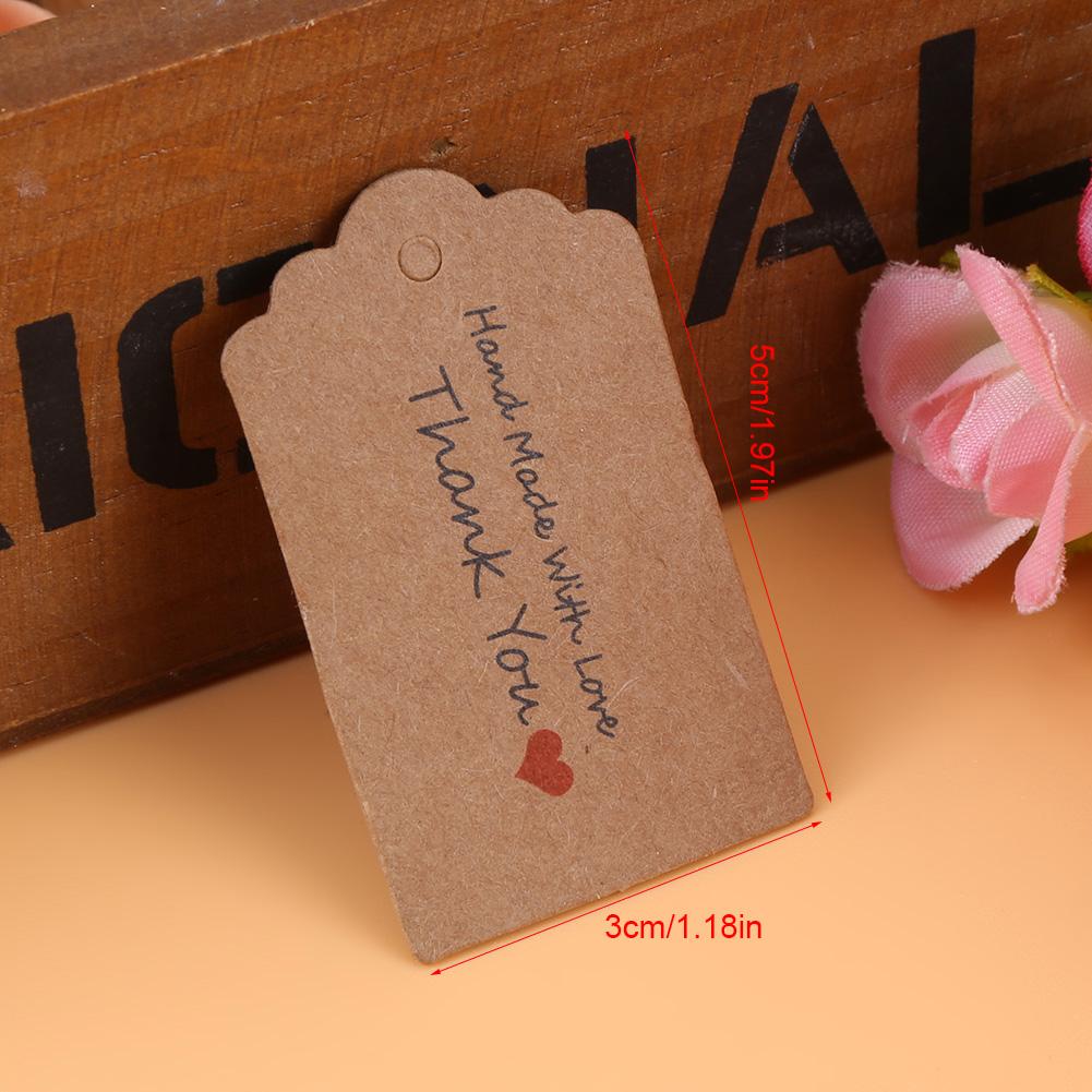 100pcs Brown Handmade Hang Label Wedding Favor Gift Dessert Tags Clothing Jewelry Price Tag #3