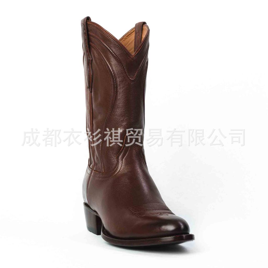 Autumn And Winter New Embroidered Pointed Head Low Heel Men'S Knight Boots Long Boots Large Size 38-48