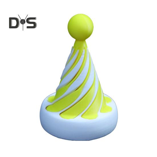 3D Printed Spiral Cone Toy Impossible Christmas Tree Passthrough Sculpture Vortex Thread Illusion Stress Relief Kids Adults Mini Spiral Santa Hat