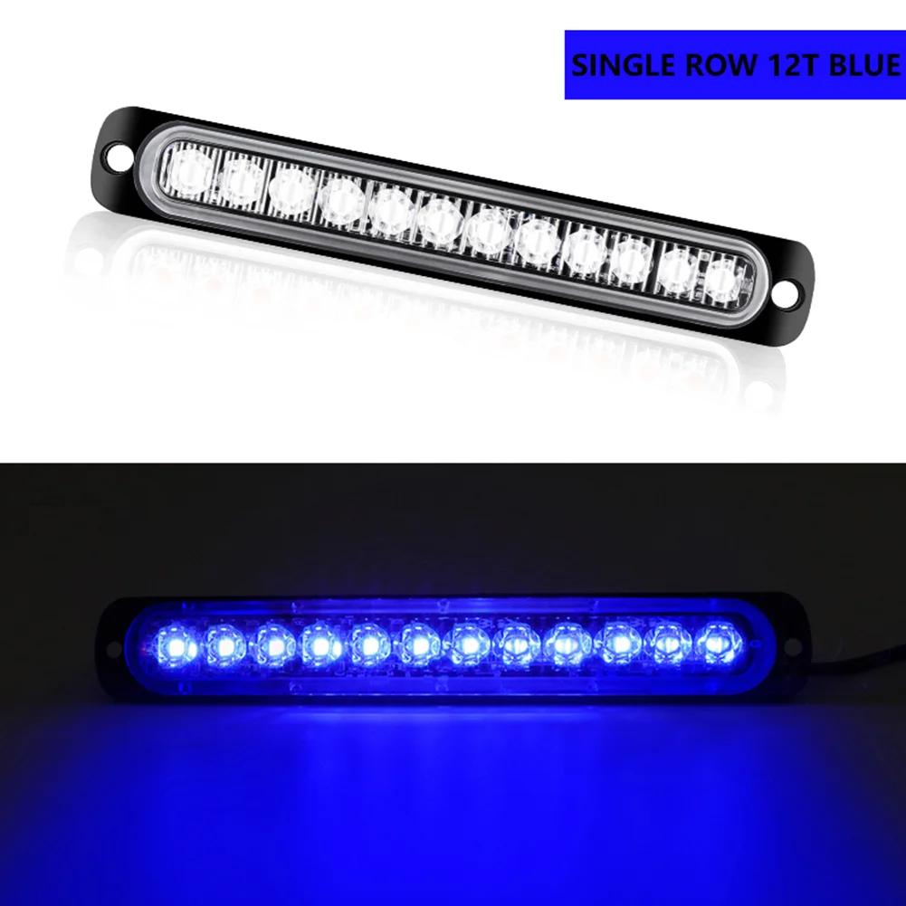 12 Led Strobe Warning Light Cheap Strobe Grille Flashing Lightbar Truck Car Beacon Lamp Amber Traffic Light 12V 24V Car Light