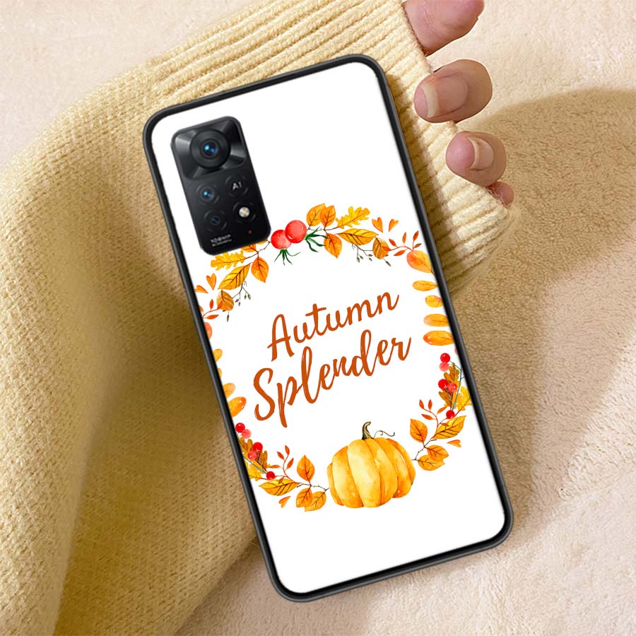 Pumpkin Happy Fall Phone Case For Redmi 13C 14C Note 14 13 Pro Plus 5G Clear Capa 12 12C 10A 10C 10 9A 9C 9T 9 8 Pro Cover TPU S