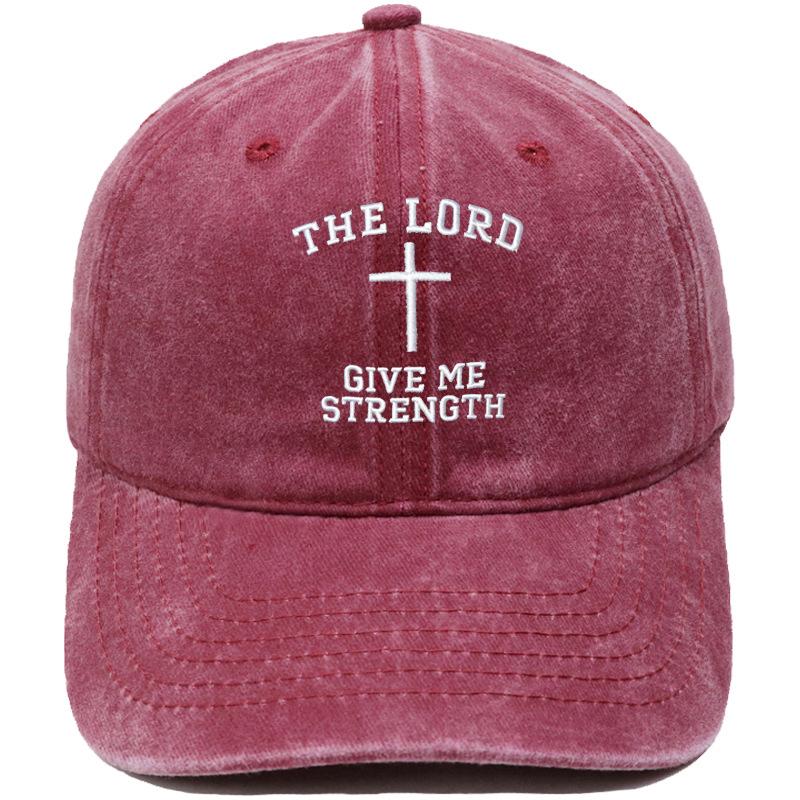 The Lord gave me strength embroidered baseball cap vintage casual visor for men and women