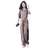 Eleganter Langarm Sportanzug Damen Frühling Herbst Petite Altersreduzierend Lässiges 2-teiliges Set