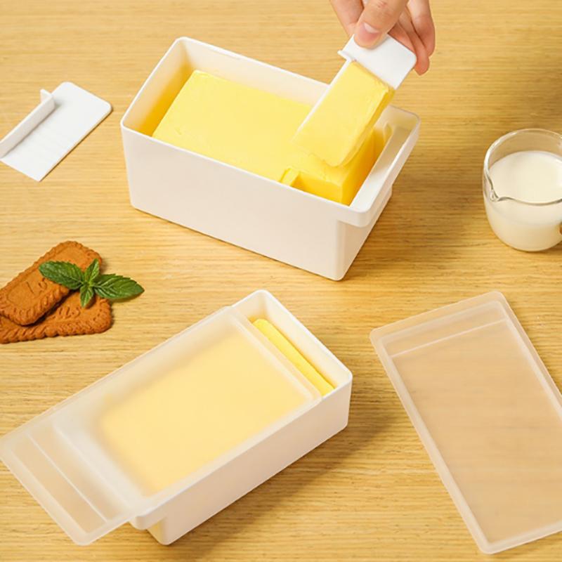 Butter Cheese Storage Box Butter Cutter Box With Lid And Knife Countertop Butter Keeper For Refrigerator Kitchen