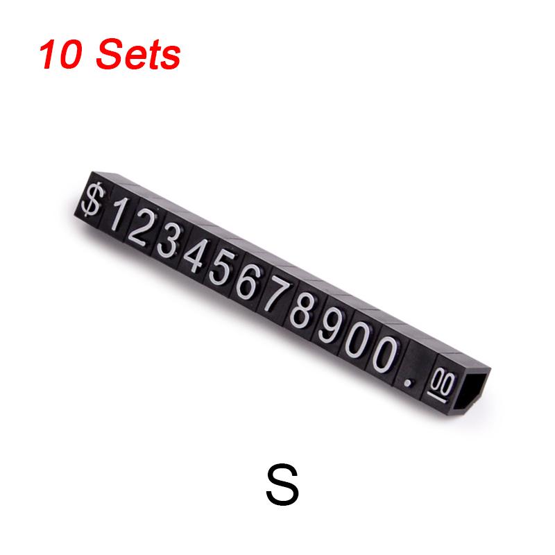 

10 наборов блоков для отображения цен с цифрами и буквами. Регулируемые кубы для показа ювелирных изделий в розничных магазинах. Доступно несколько вариантов. S чёрный